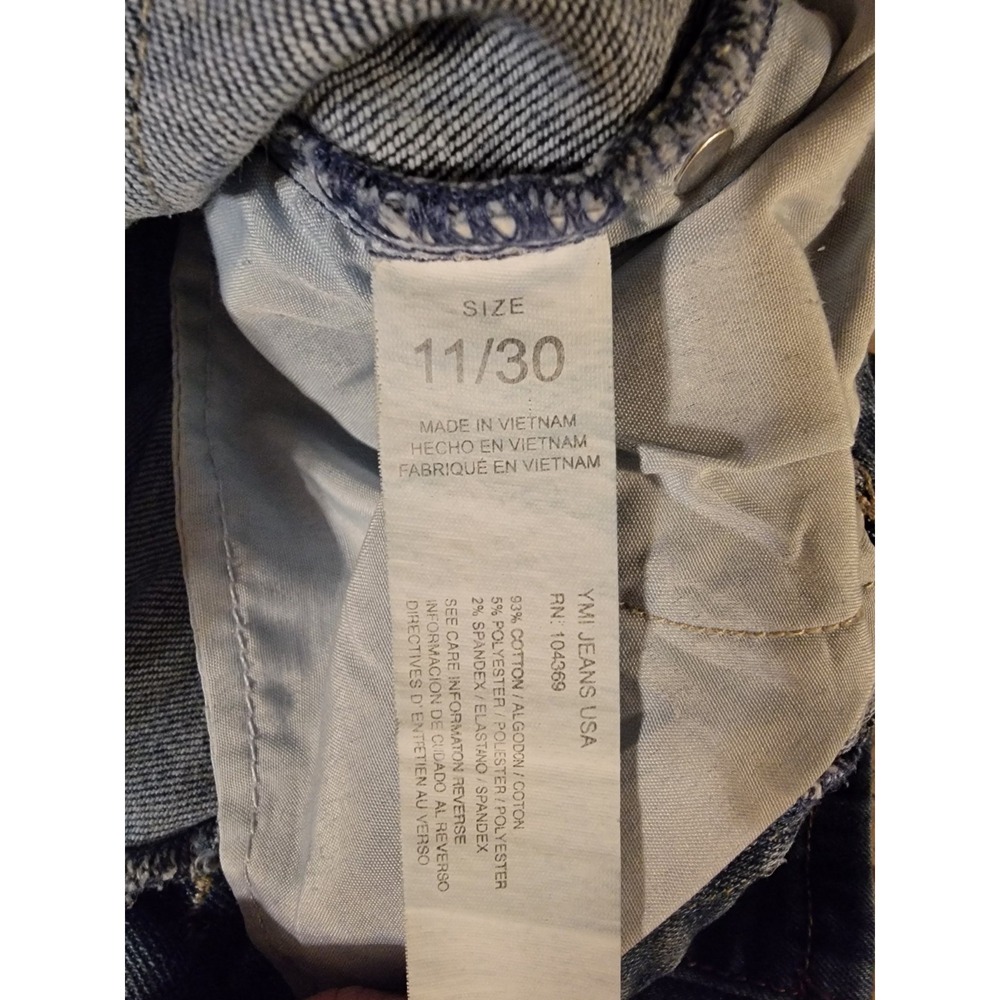 Ymi Dream Jeans Women's Cropped Fitted Stretch High Rise Button Fly Size 11/30 - Picture 7 of 7